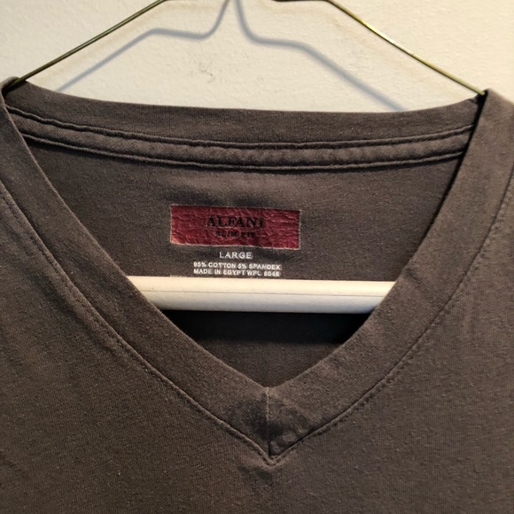 Gray casual Men’s Slim Fit v-neck shirt - Picture 2 of 6